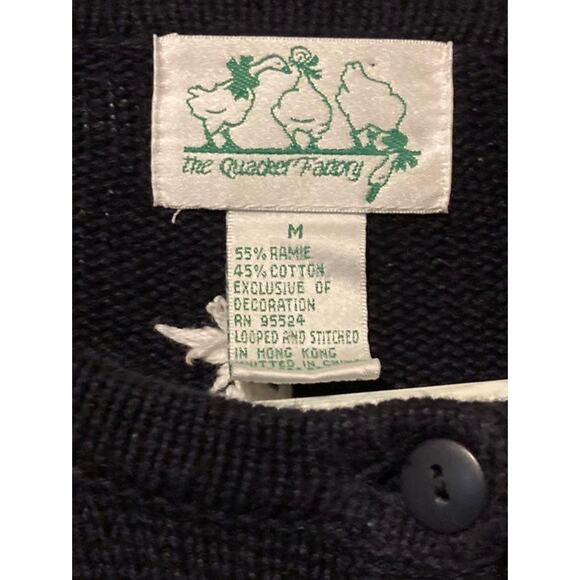 Quacker Factory Christmas Cardigan Red White & Blue ~ Snowmen Stars MEDIUM - Picture 6 of 7